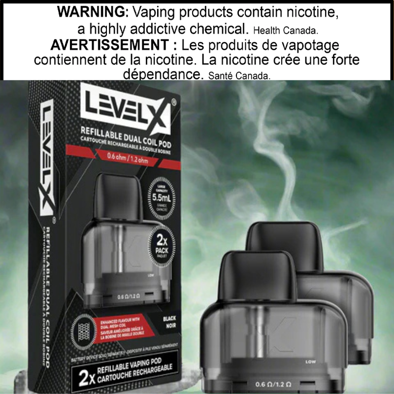 Level X Refillable Dual Coil Pod 5.5mL 0.6/1.2ohm